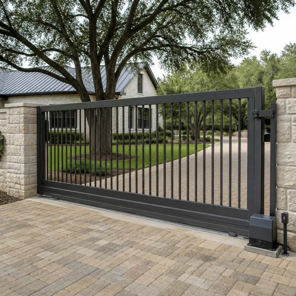 Sliding driveway gates